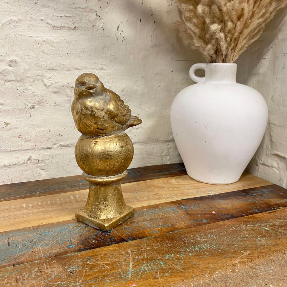 Countryfield Figur Terrence Vogel golden 20cm Deko L