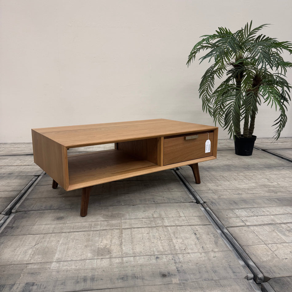 Chervil Couchtisch Kaffeetisch Massivholz Eiche Skandi Schublade