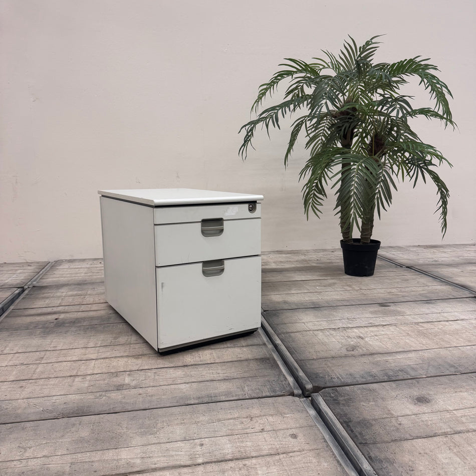 Vario Rollcontainer weiß 3 Schubladen mit Utensilienfach Büro Schrank Gebraucht