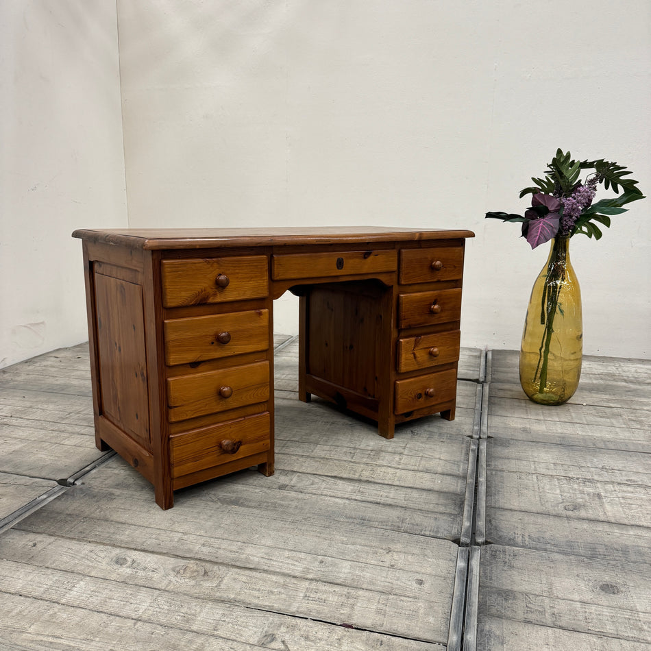 Kirschholz Schreibtisch Doppelpedestal Kiefer Massivholz Landhausstil Vintage