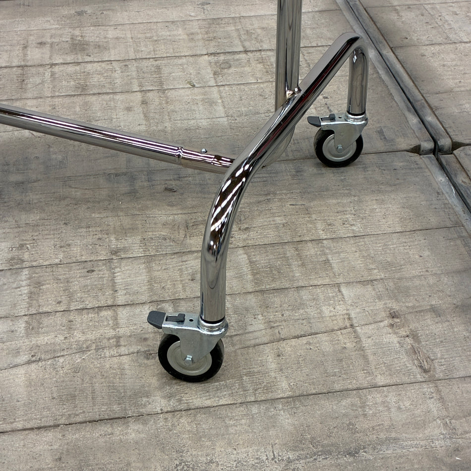Garderobenständer Chrom 100cm höhenverstellbar & ausziehbar Kleiderständer Konfektionsständer Gebraucht