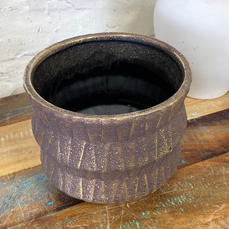 PTMD Blumentopf Izra L bronzefarben/goldfarben Kunststoff 18cm