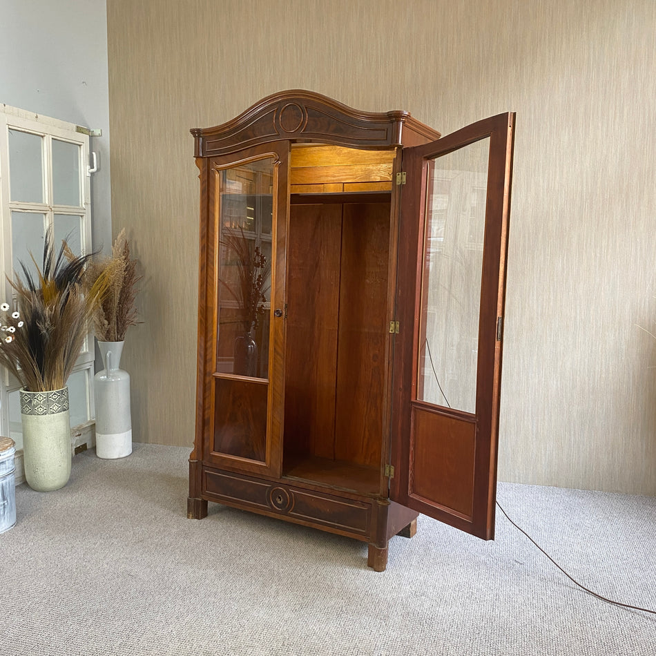 Spätbiedermeier Vitrine antik Mahagoni 1860 vintage Schrank