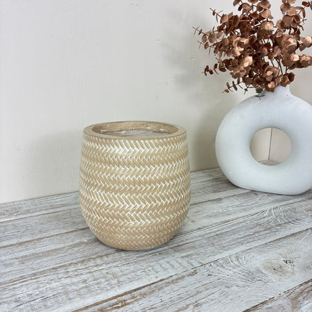 Decoris Blumentopf Alex Klein Outdoor Sandfarben 22cm Deko
