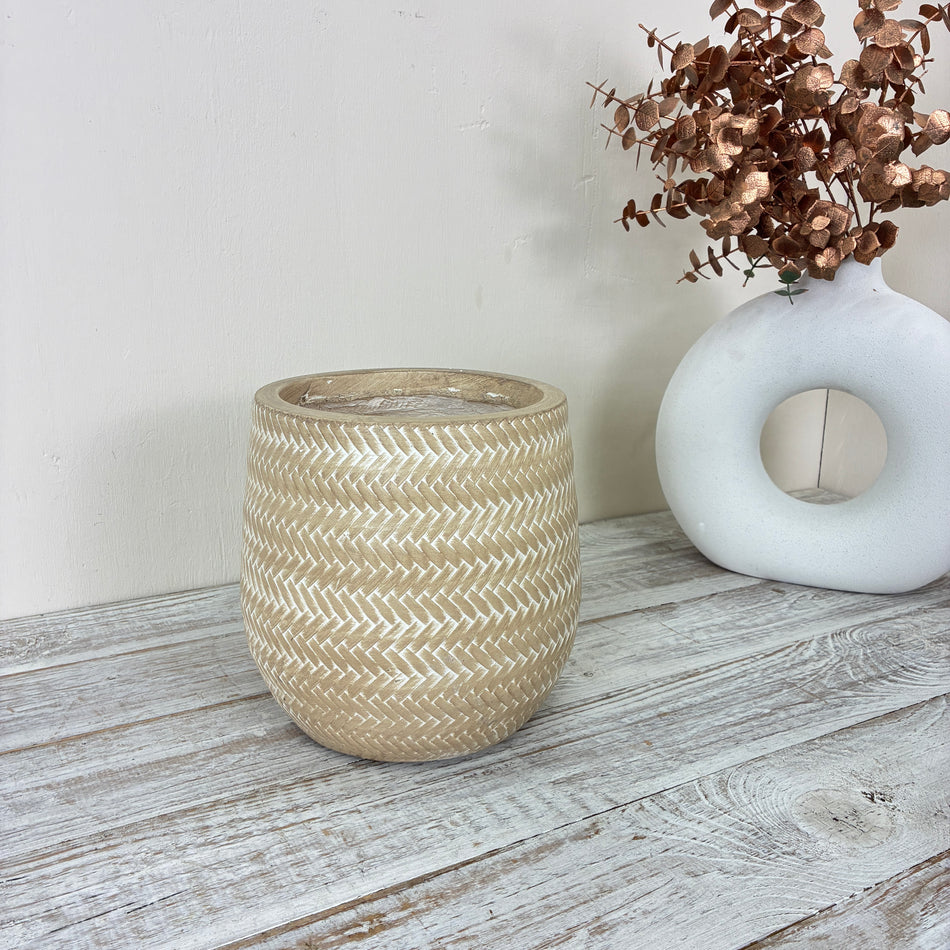 Decoris Blumentopf Alex Klein Outdoor Sandfarben 22cm Deko