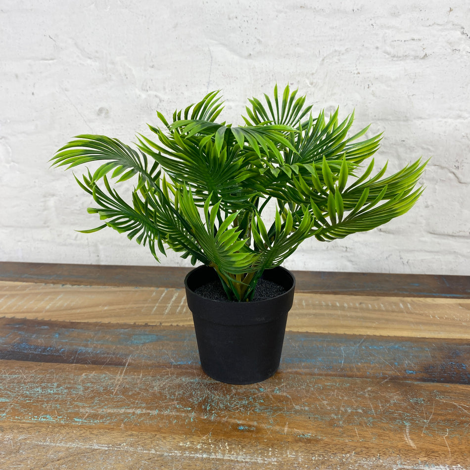 Künstliche Pflanze grün Kunststoff im Topf 25cm Palmenpflanze