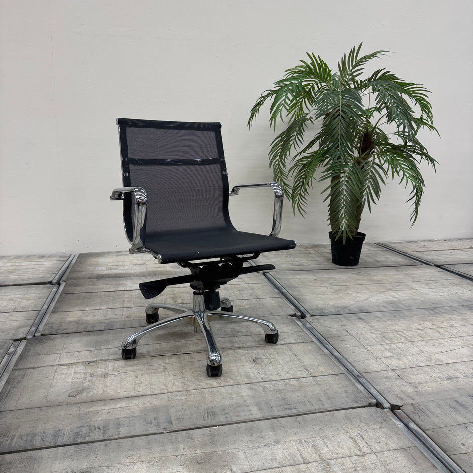Bürostuhl Schwarz Mesh Drehstuhl Ergonomisch Rollen Gebraucht