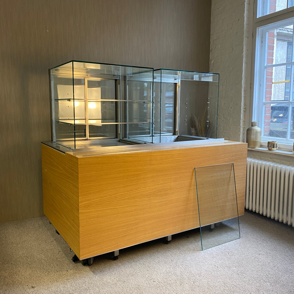 Rieber Kaltbuffet Vitrine gebraucht Eiche Furnier Edelstahl Gastro