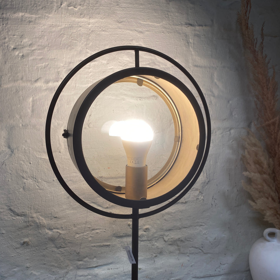 Industrial Tischlampe messingfarben Glasschirm – Lampe gebraucht