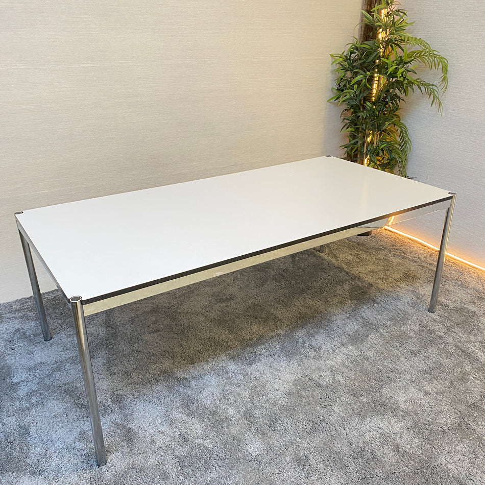 USM Haller Schreibtisch gebraucht Chrom Holz weiß Tisch 200x100
