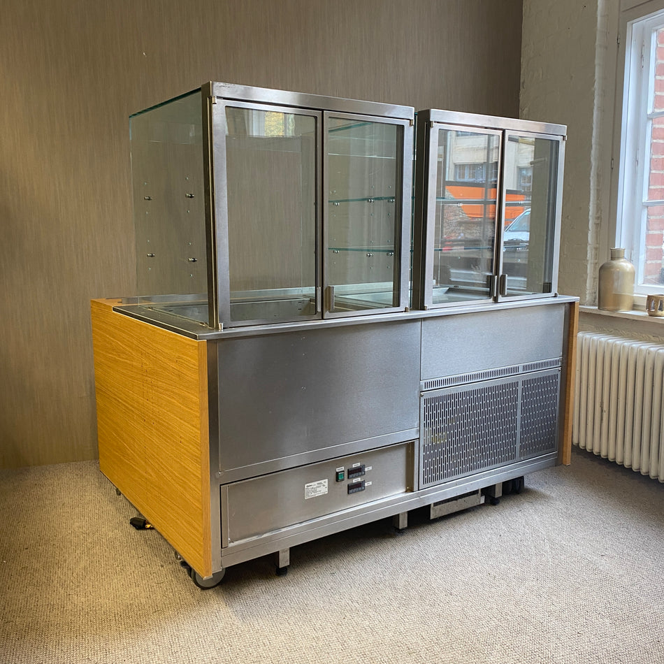 Rieber Kaltbuffet Vitrine gebraucht Eiche Furnier Edelstahl Gastro