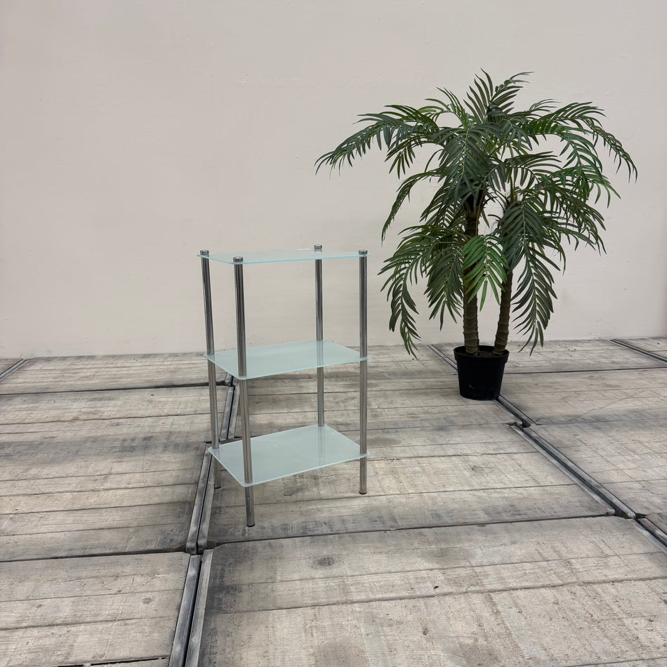 Regal Milchglas Beistelltisch Chrom Tisch Badregal gebraucht
