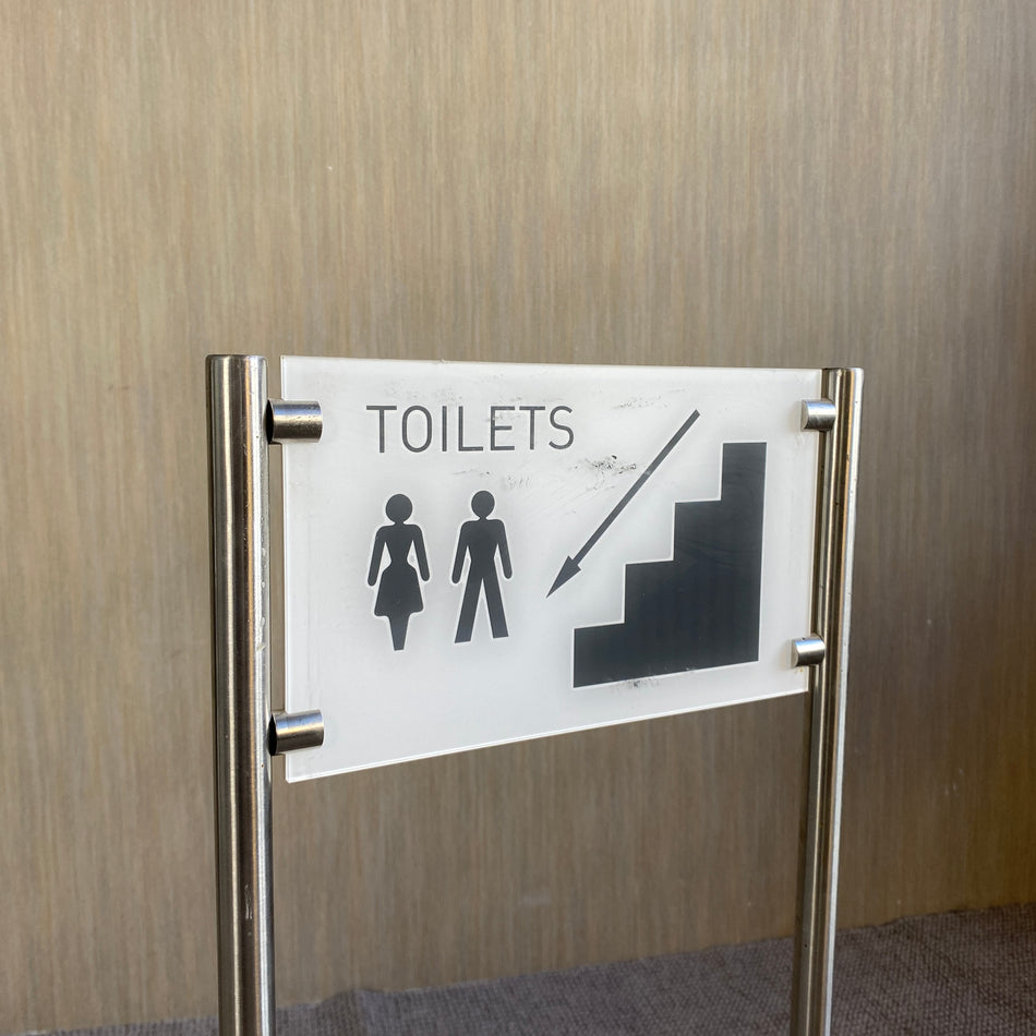 Toilettenständer gebraucht Metall Glas 81cm Aufsteller