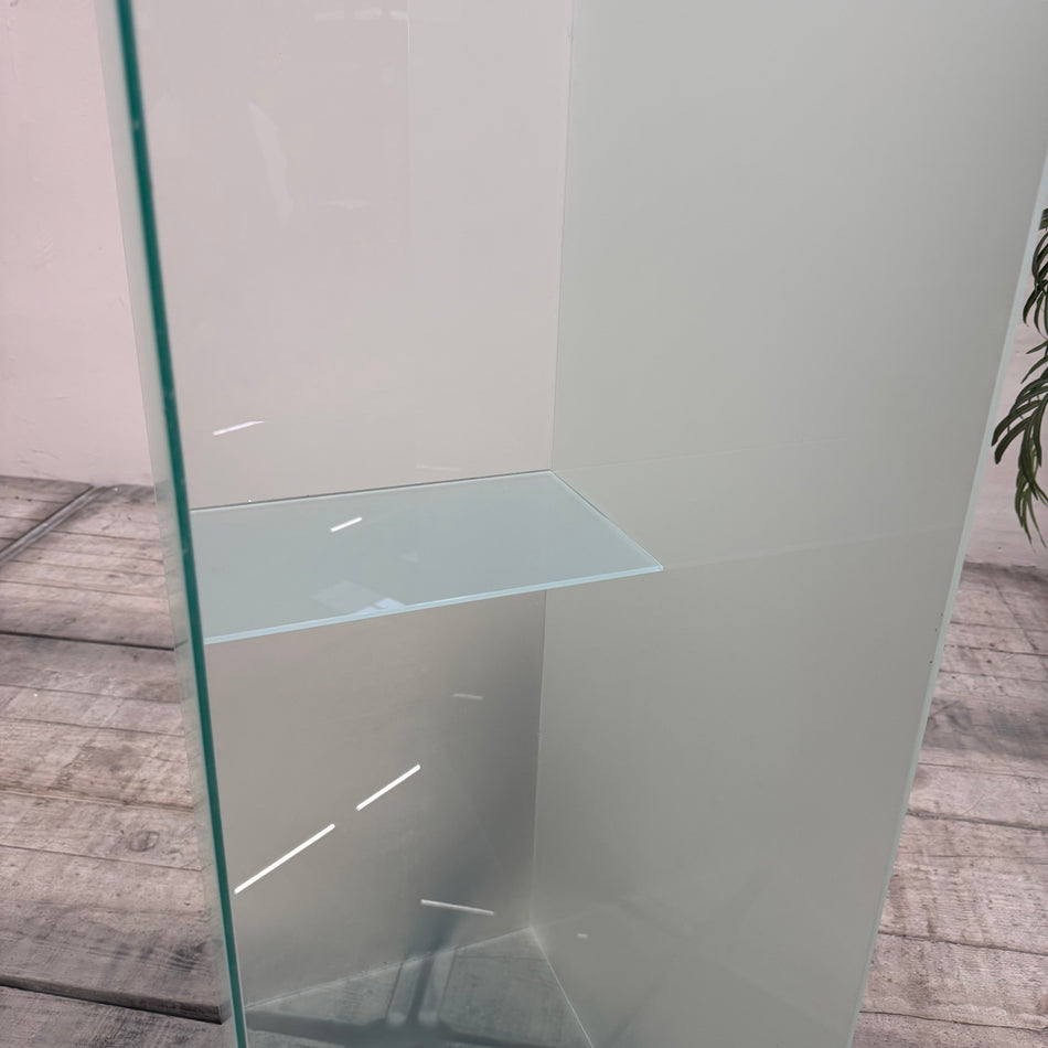 Design Glas Säule Regal Milchglas Vitrine Gebraucht