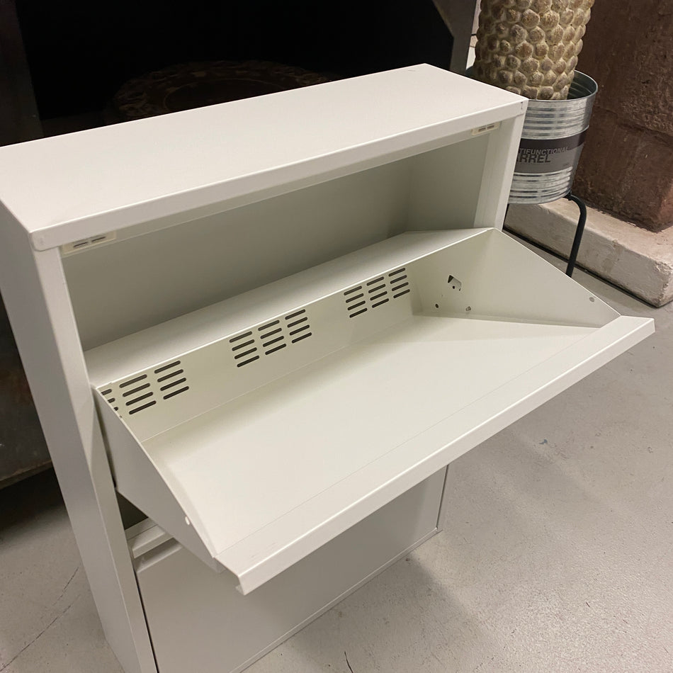Schuhschrank Metall weiß 2 Fächer