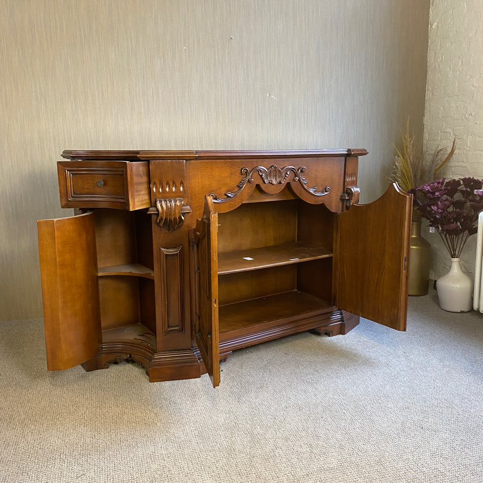 Massives antikes Sideboard aus Holz – Barockstil Kommode mit Intarsien & Schnitzereien – Stauraum & Schubladen – Wohnzimmer Anrichte gebraucht