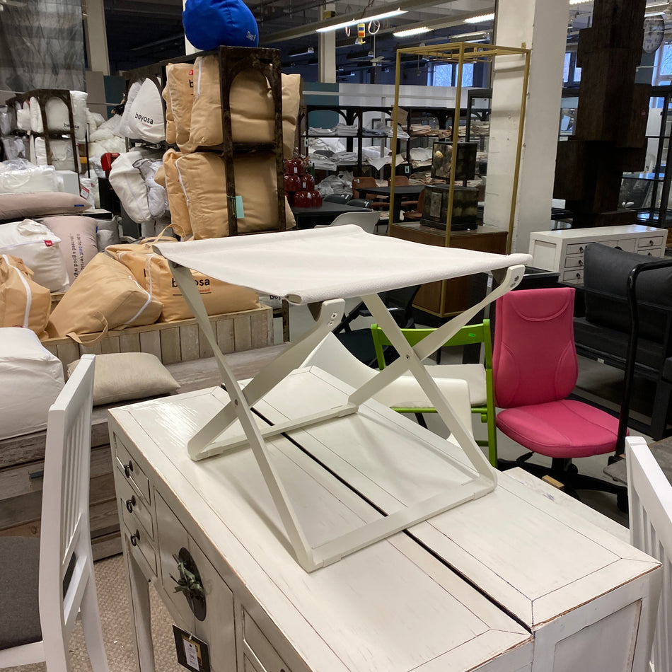 EMU Ciak Fußhocker Klapphocker Weiß Textil Outdoor Garten