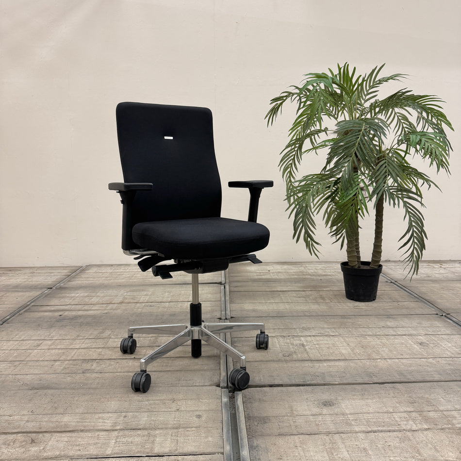 Lento Agilis Bürodrehstuhl Schwarz Stoff Metall Ergonomisch Drehstuhl Gebraucht