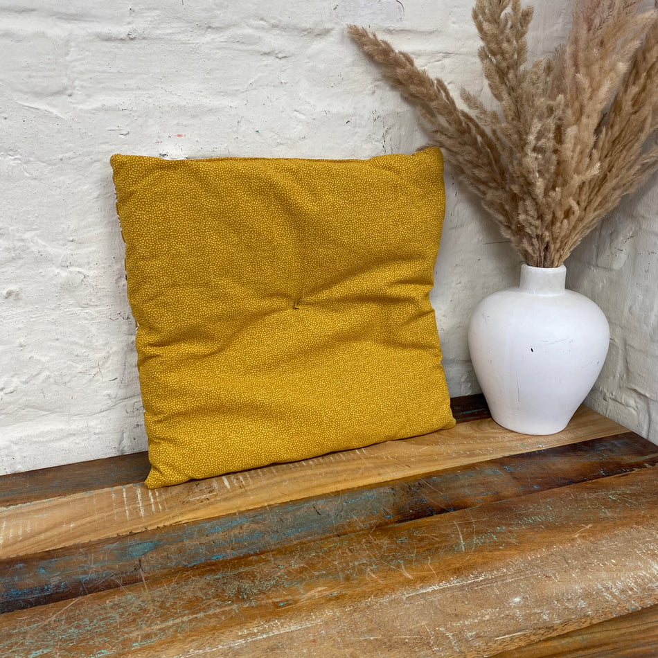 Ateliers du Linge Stuhlkissen gelb gemustert 40 x 40cm Neuware