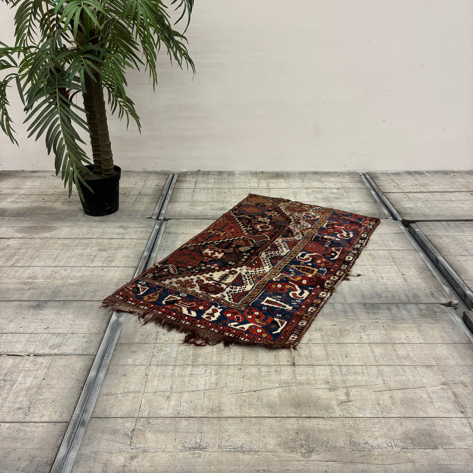 Orientalischer Teppich Vintage 73x122 Gemustert Fransen