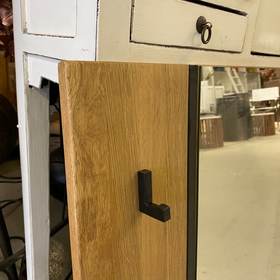 Mateo Spiegel mit Garderobe Eiche Massivholz