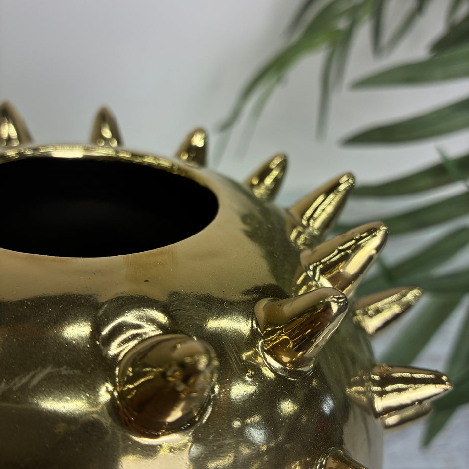 Vase Golden Stachel Design Keramik Deko 22cm