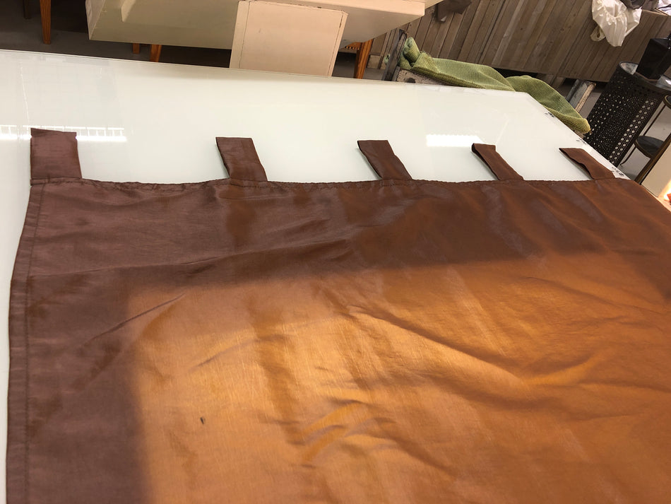 Gardine Vorhang Schlaufenschal 240x130 braun lichtdurchlässig gebraucht