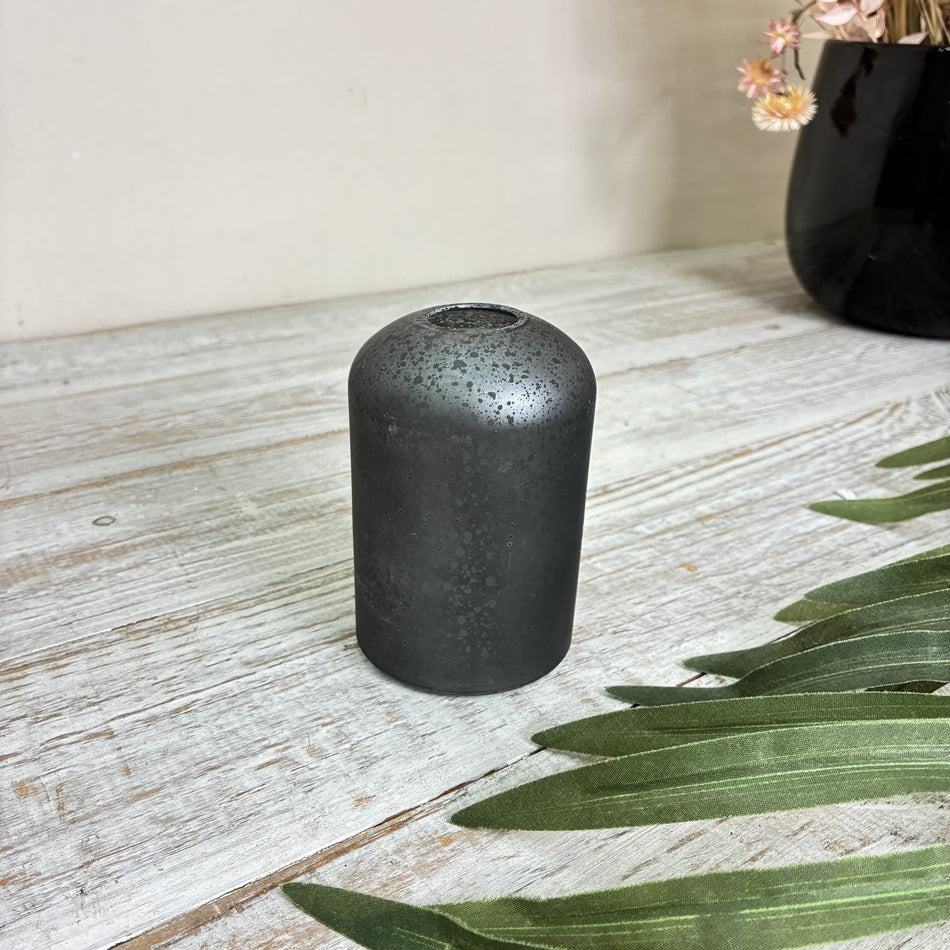 Flaschenvase Ted S Glas Blumenvase 10cm Anthrazit Vase Schwarz Deko