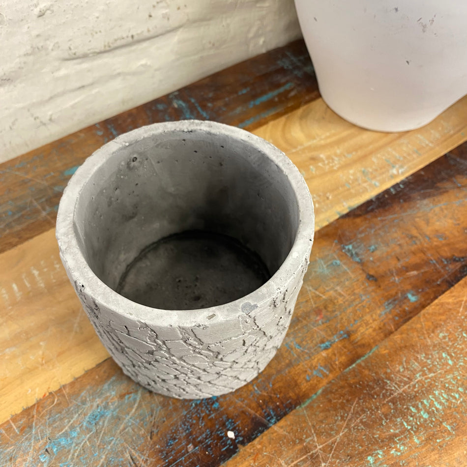 Arica Blumentopf Zylinder grau Zement 11cm