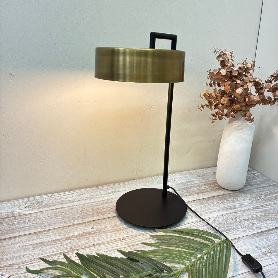Tischleuchte Tischlampe Dijk Natural Collection Messing Schwarz Designerleuchte Lampe