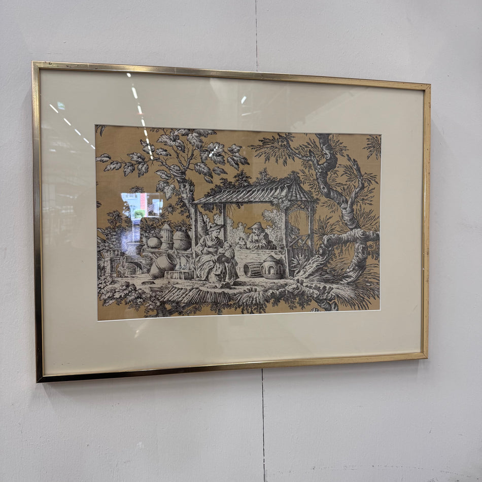 Kunstdruck Beige Gold Historisches-Motiv Wandbild Deko Gebraucht