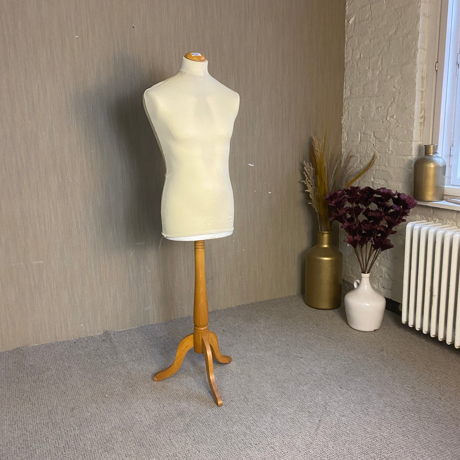 Schneiderpuppe auf Holzständer – höhenverstellbare Schneiderbüste – Puppe gebraucht