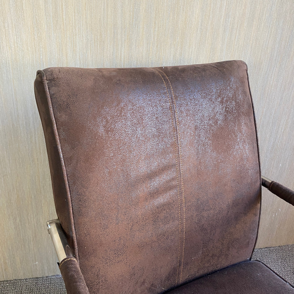 Armlehnsessel antik braun Wildleder Bauhaus Stil Sessel