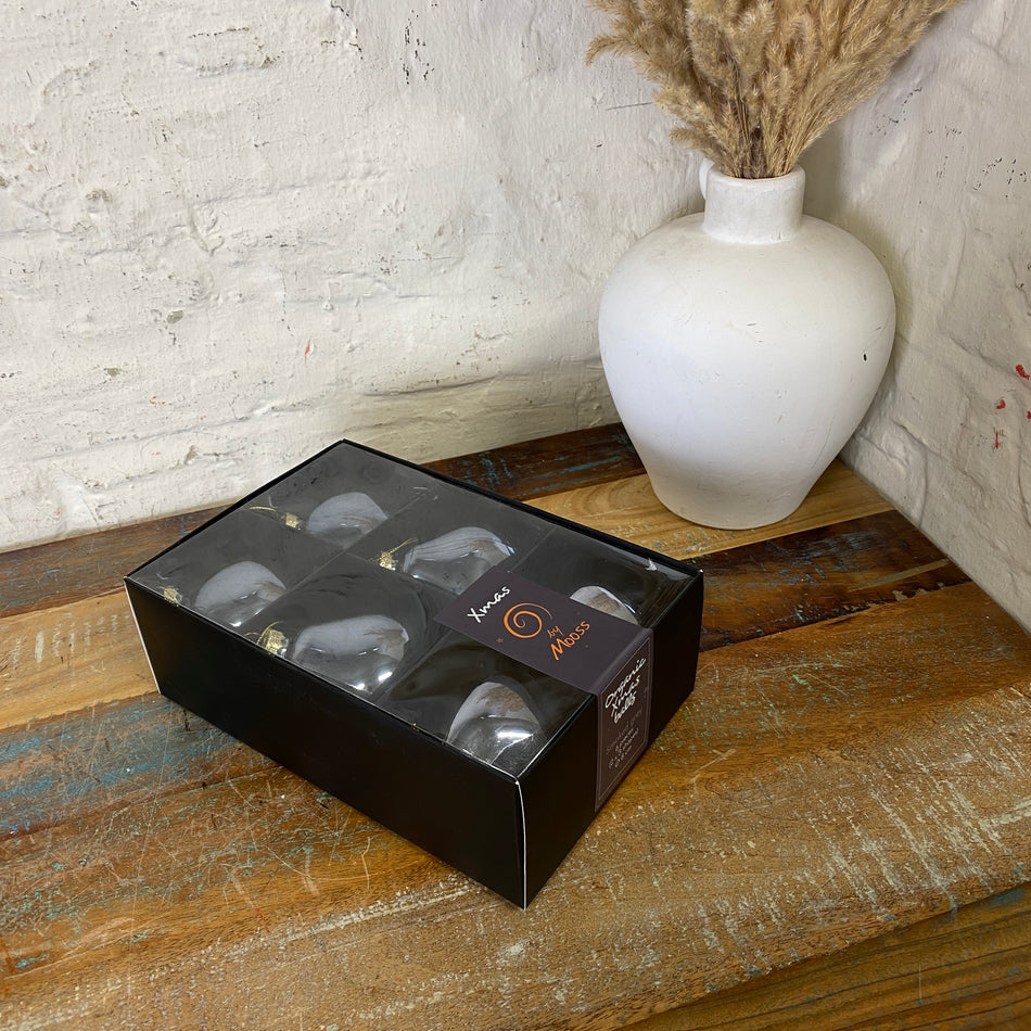 Xmas by Moos Weihnachtskugeln grau Glas 8cm 6 Stück