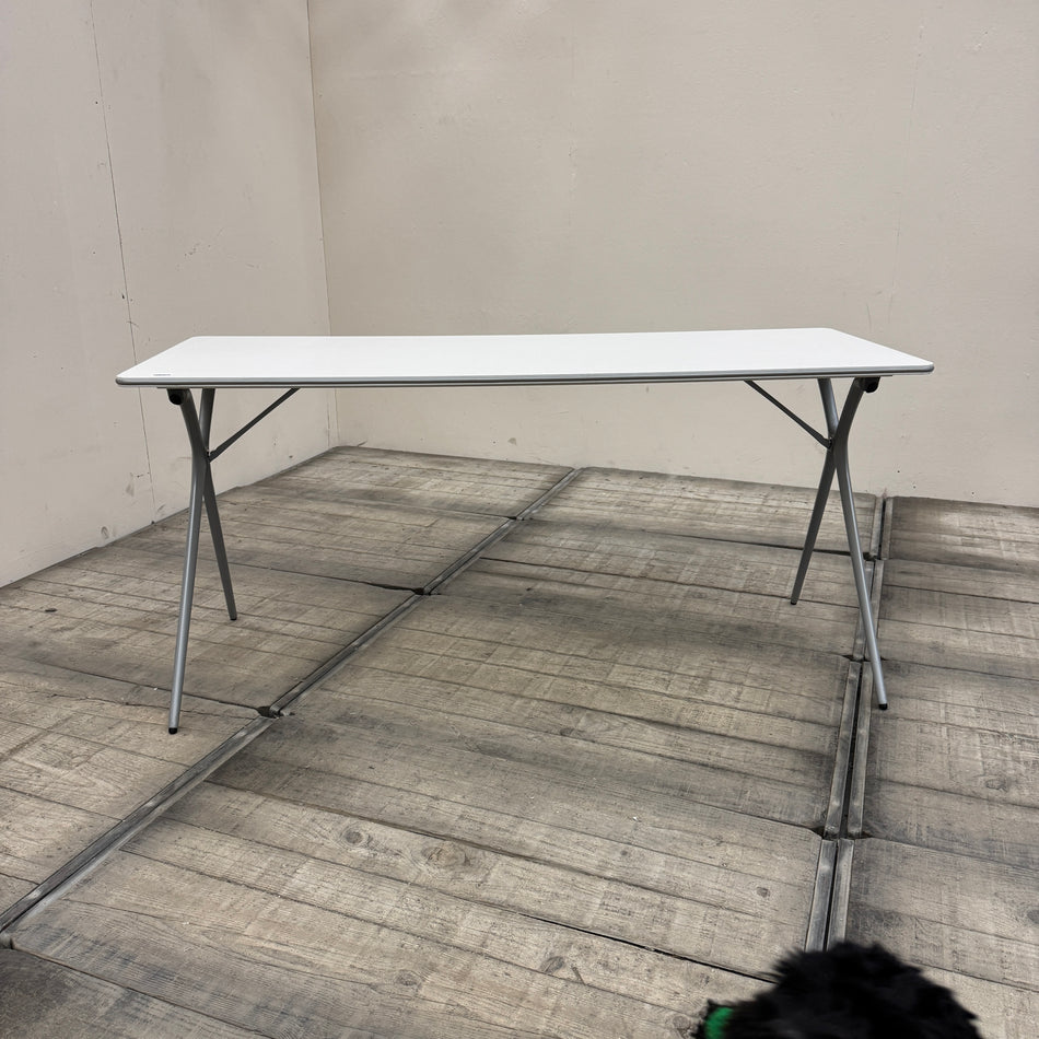 Design Actiu A-Plek Klapptisch Weiß Metall Büro 160cm Tisch Gebraucht