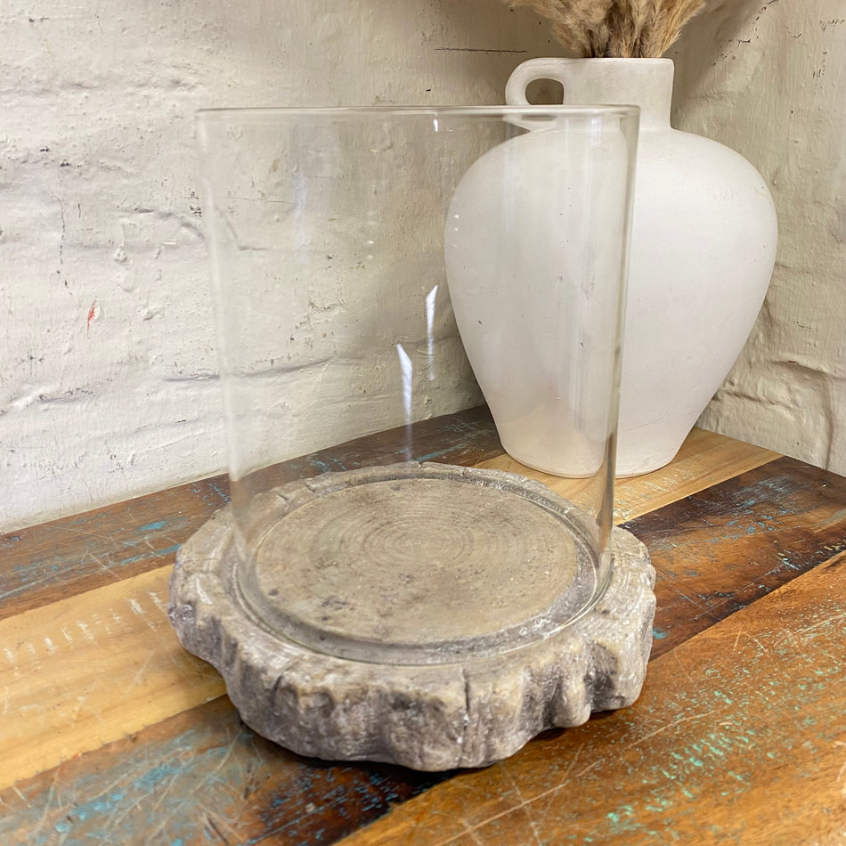 Windlicht Hidde Zement Glas 20cm Deko