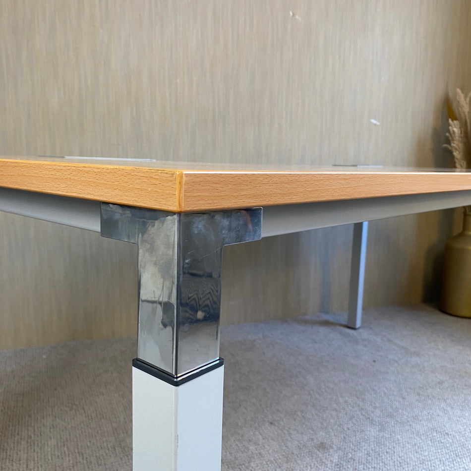 Steelcase Schreibtisch gebraucht Holz silbern 180cm Tisch