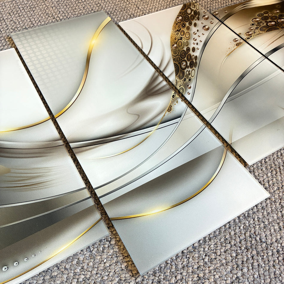 Wandbild 5-teilig beige weiß Kunststoff 100x50cm Bild