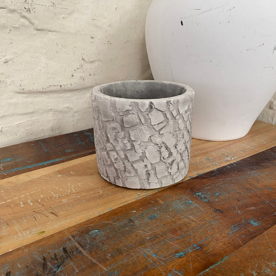 Blumentopf grau Betonoptik Dekoartikel 9cm