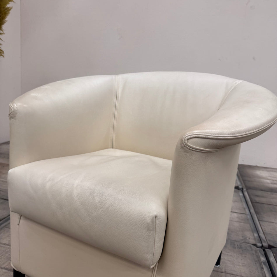 Wittmann Aura 1725 Sessel Creme Leder Designer Sessel Gebraucht