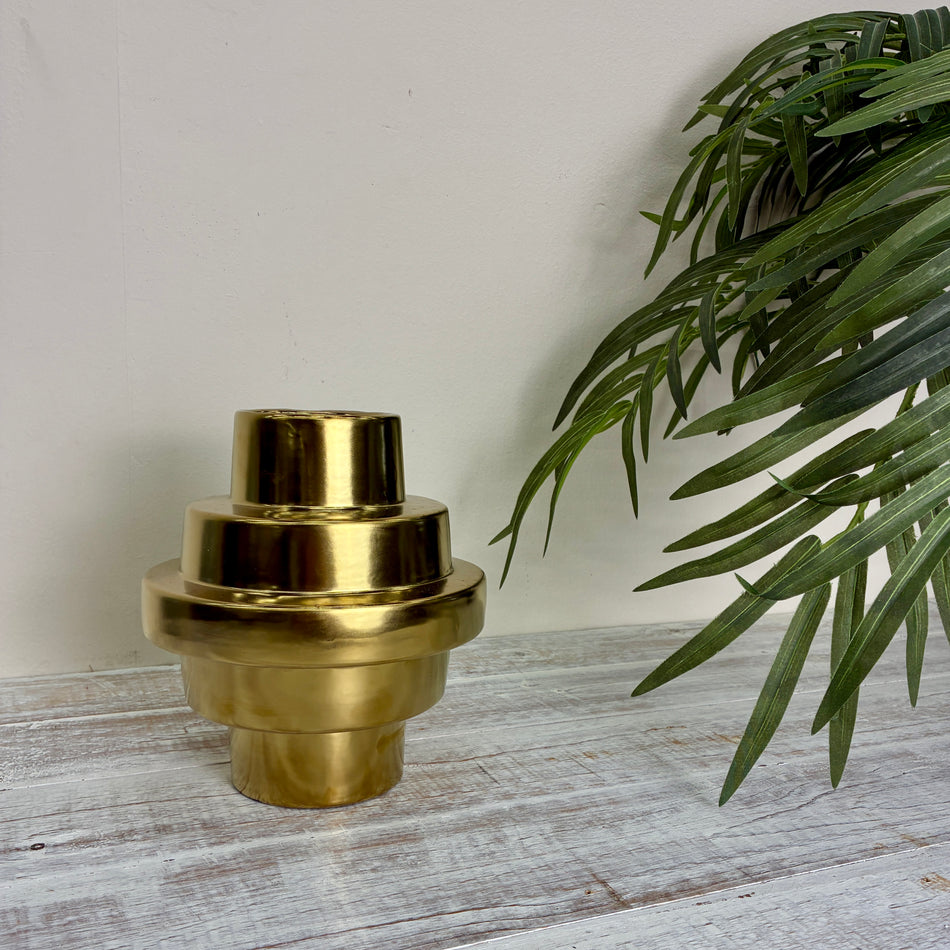 Vase Golden Keramik Metallisch Deko 20cm