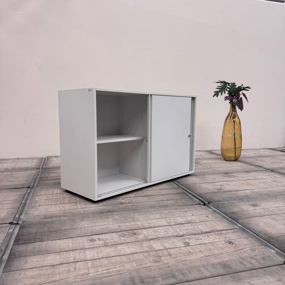 Planmöbel Sideboard 100cm 2OH Lichtgrau Büro Schrank gebraucht