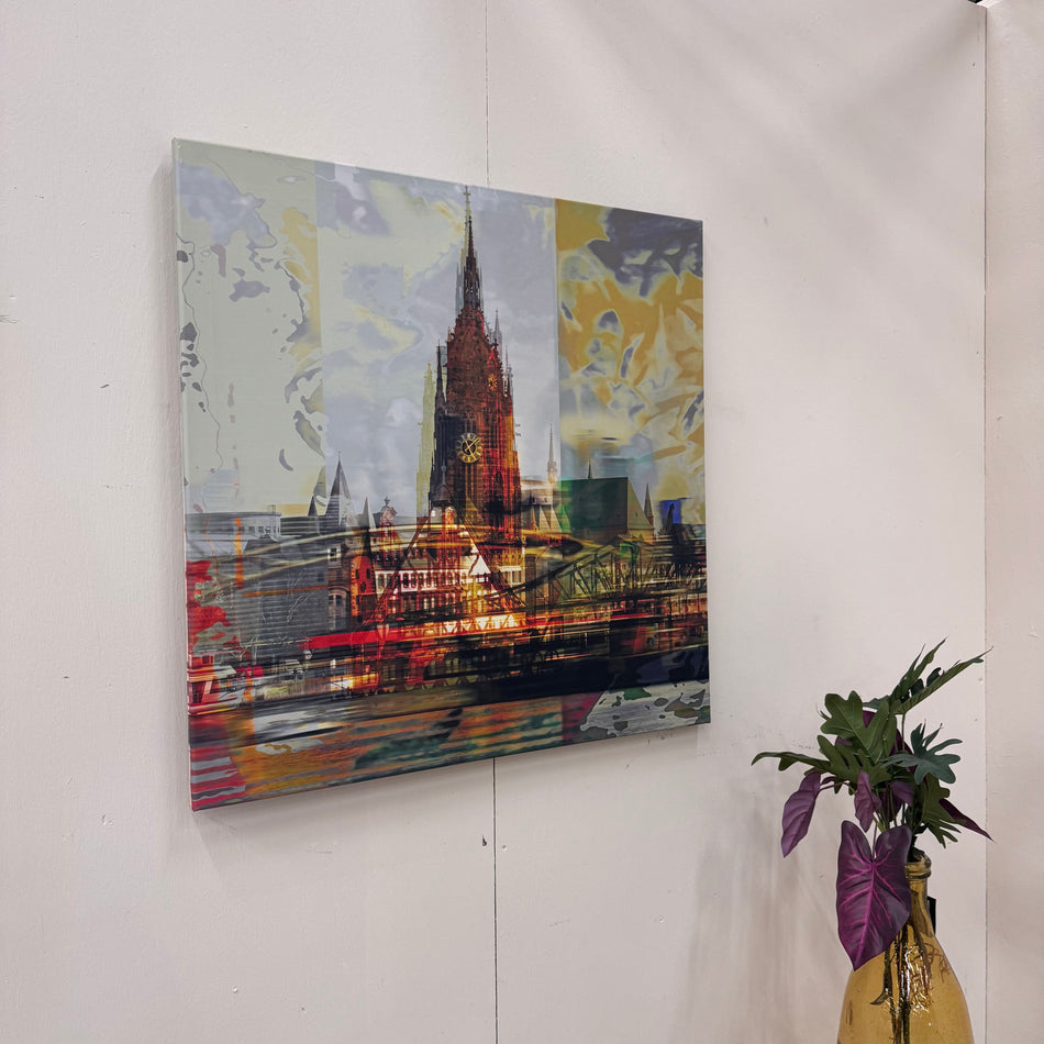 Wandbild 90x90 - Frankfurter Dom  - Fotodruck auf Leinwand Gebraucht