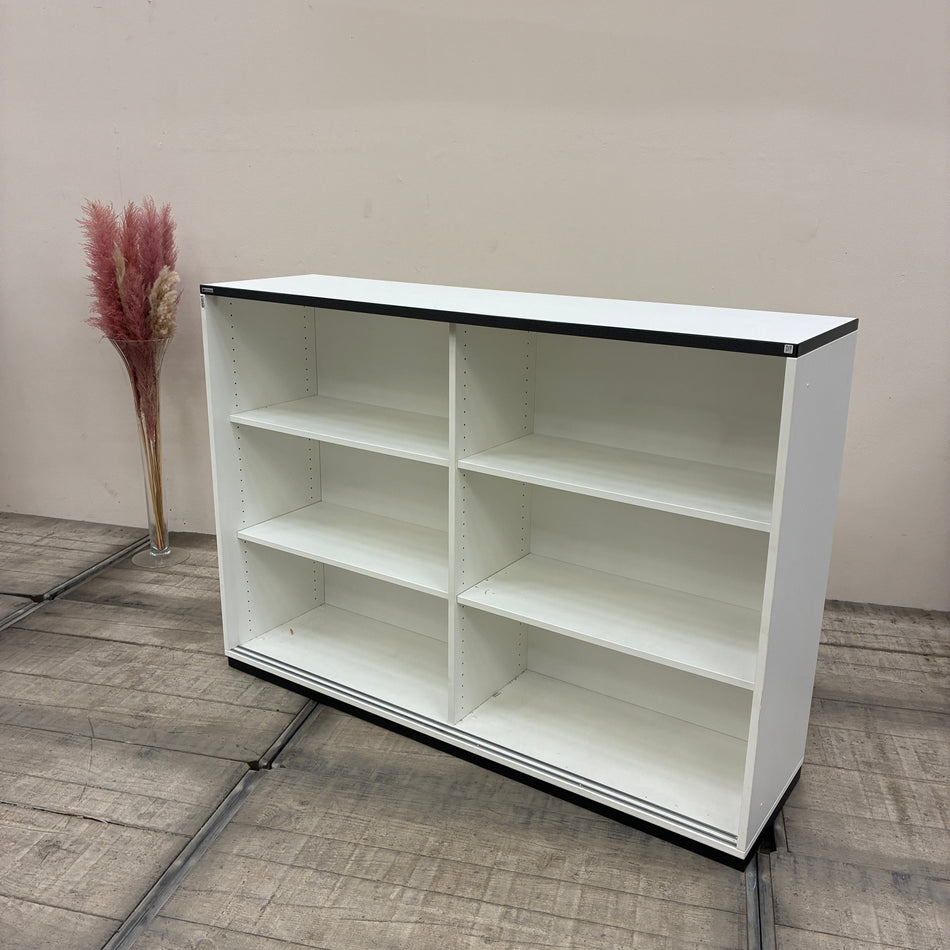 Palmberg Offenes Regal 160x115 Büroregal Weiß Schwarz Sideboard Gebraucht