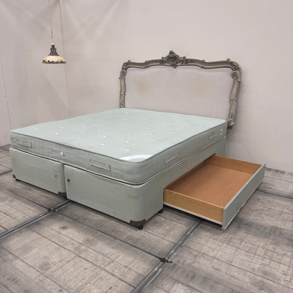 Luxuriöses Boxspringbett 180x200 mit Bettschublade Kopfteil 5-Sterne Schlosshotel