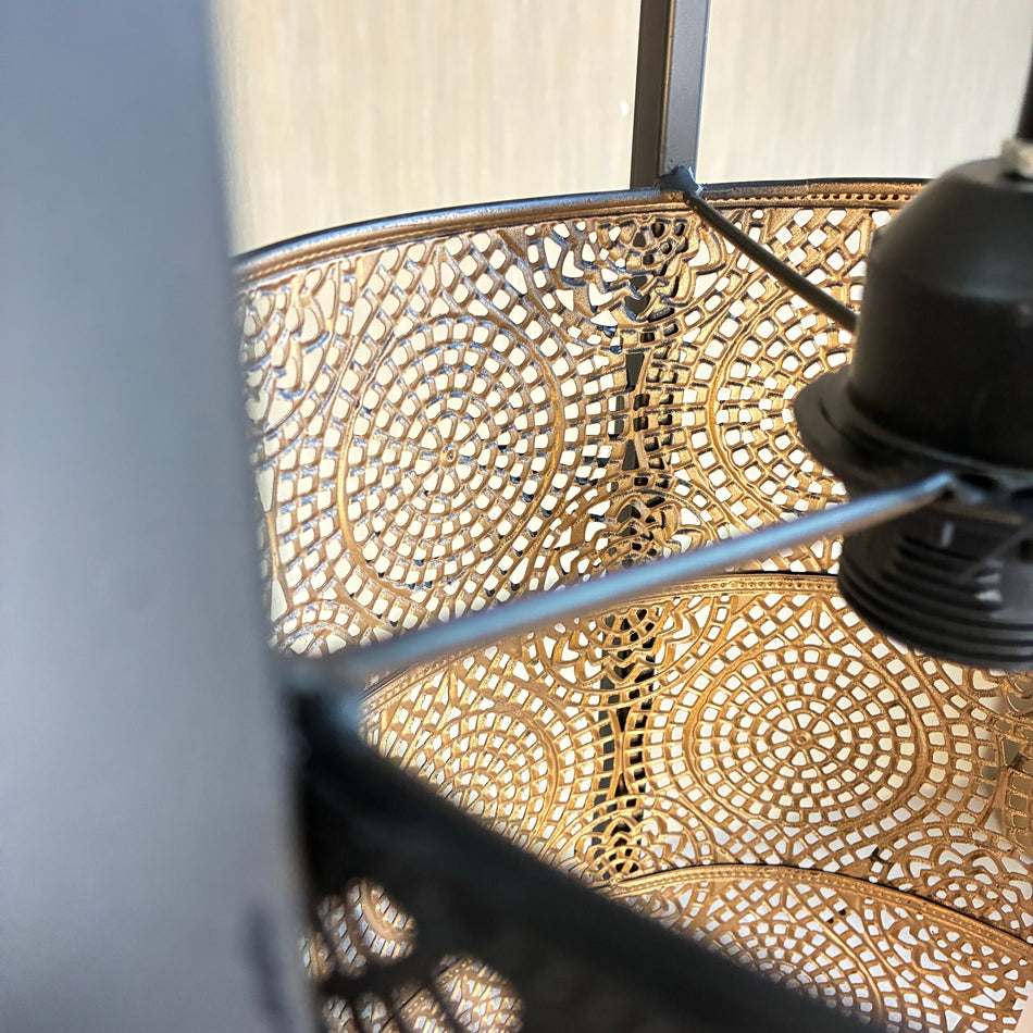 PTMD Sten Deckenlampe  schwarz goldfarbig Metall 43cm  Lampe