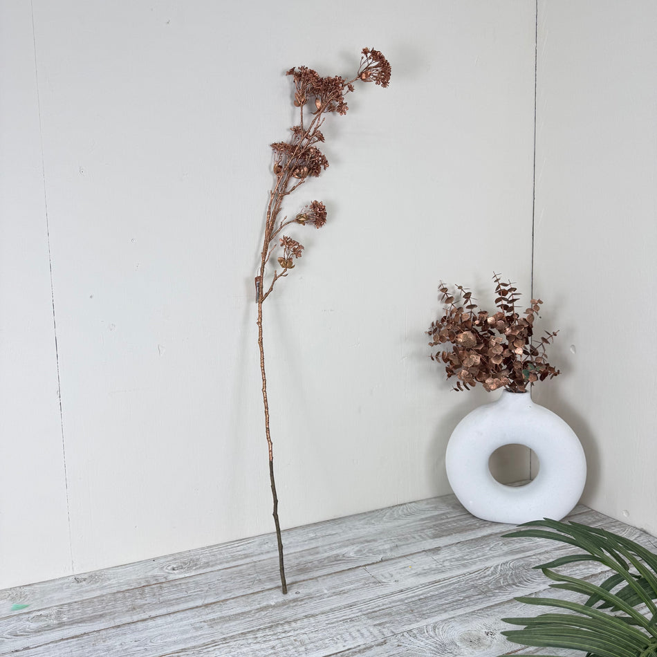 Künstliche Zweigblume Dekoblume Kupferfarben Deko