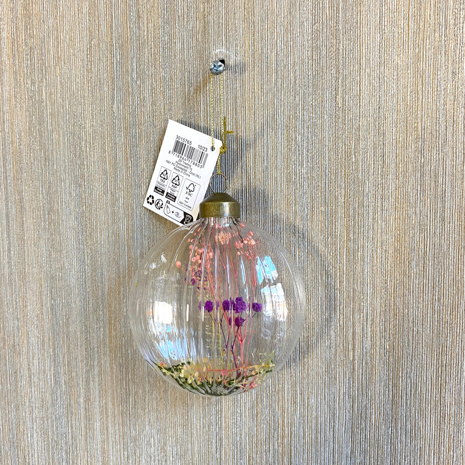 Deko Anhänger bunt Glas Trockenblumen Typ g