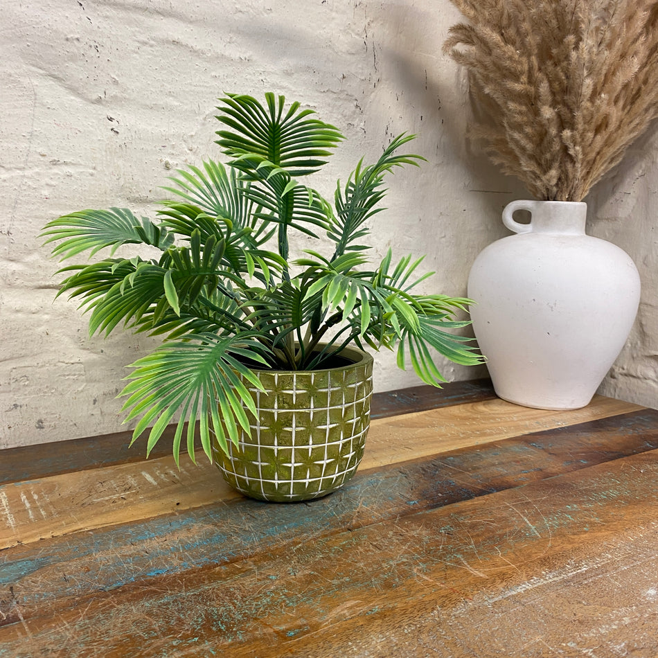 Blumentopf Hanoi grün 12 cm Keramik Übertopf