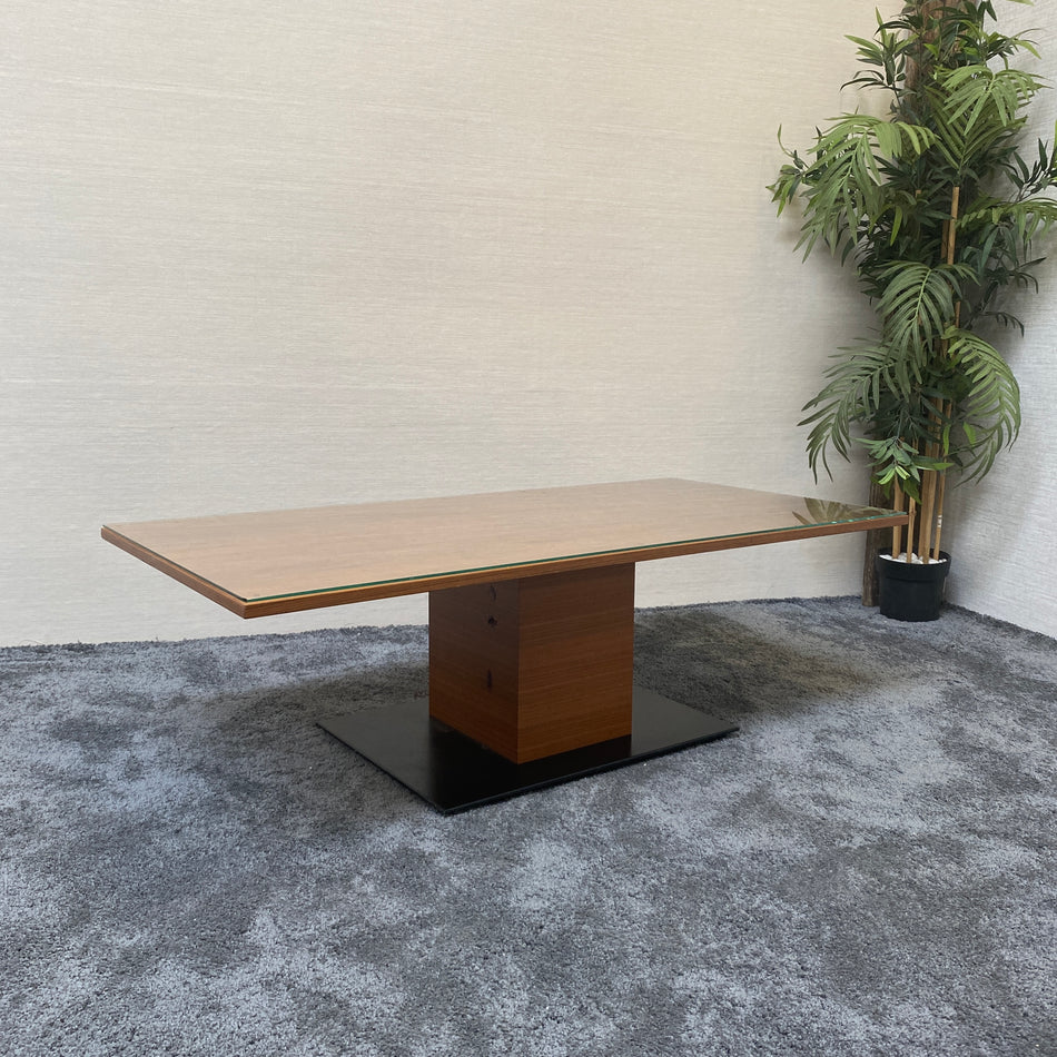 Glas Couchtisch gebraucht Nussbaum Holz 140x70 Tisch